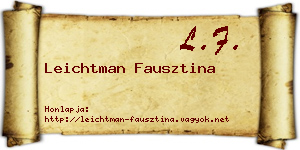 Leichtman Fausztina névjegykártya